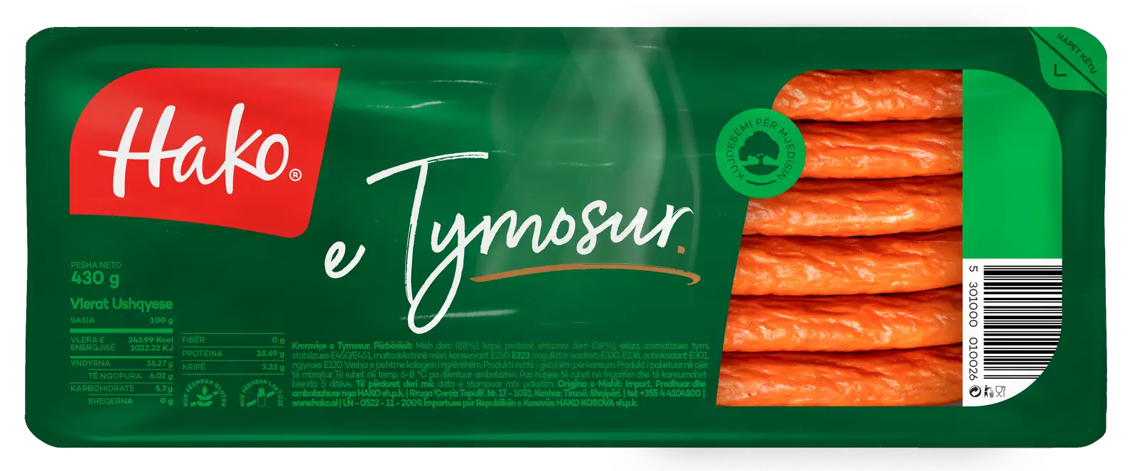 Hako, Virshlle derri e tymosur, 430 g